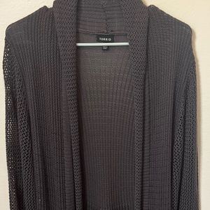 Torrid Pointelle Knit Handkerchief Hem Sweater